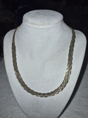 Unsigned Classic Gold-Tone Twisted Rope Necklace